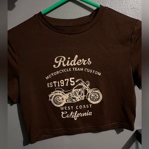 brown crop top, size large